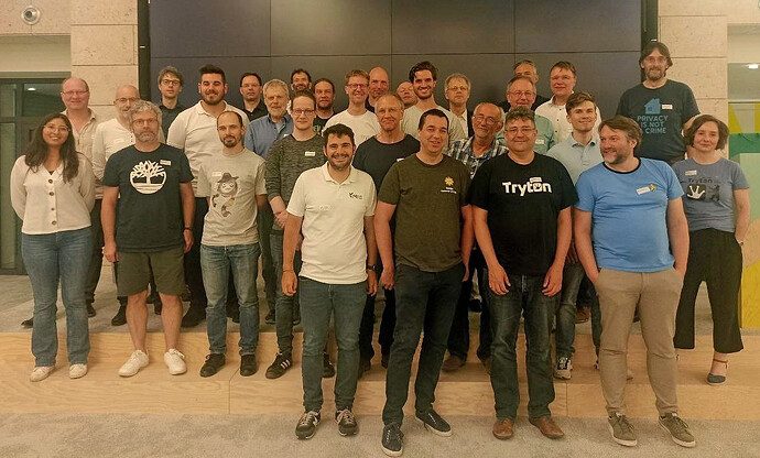 Picture of the participating people after the first day of the Tryton Unconference 2023 in Berlin