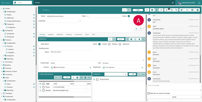 web client form with chat